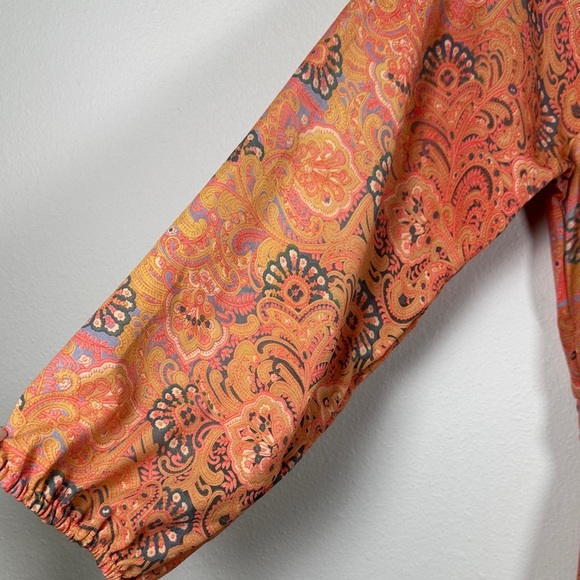 Anthropologie Boemo Coral Pink Tiered Maxi Dress Long Sleeve Boho Size S - Picture 8 of 12